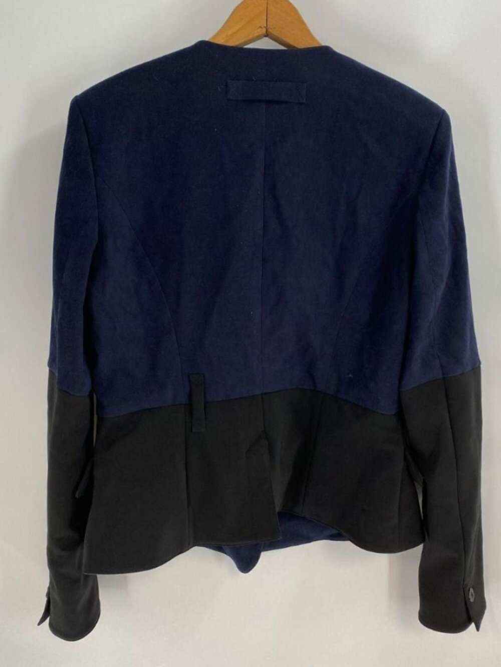 Kenzo Paris Navy Blue Black Colorblock Blazer Jacket FR 42 US 10 L - Picture 2 of 7